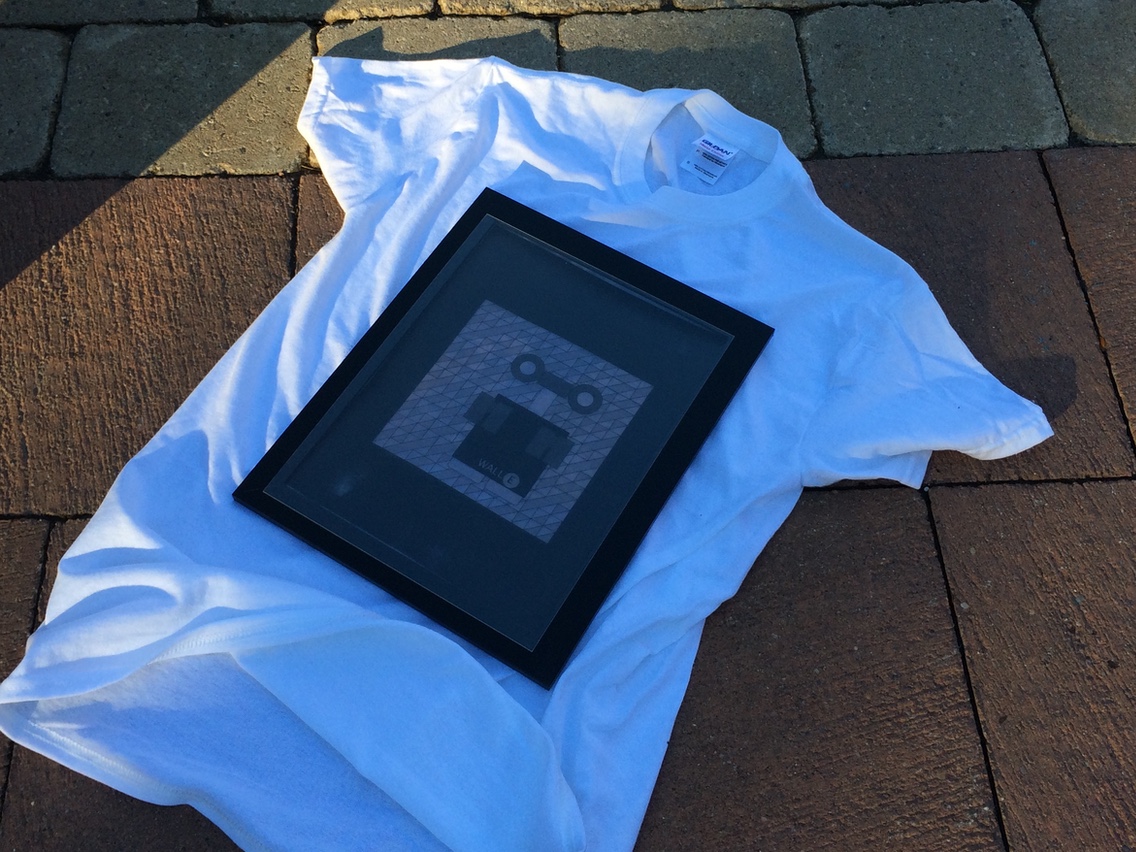Example of a t-shirt design being transferred using photo-sensitive ink.